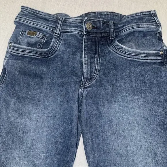 Kuhl Denim Tapered Blue Jeans Size 31x32 Indigo Dye Stretch Mid Rise - Picture 2 of 11